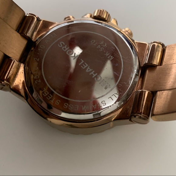Michael Kors Rose Gold and Blue Watch - Picture 2 of 3